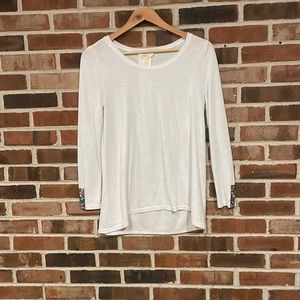 Matilda Jane long sleeve white tee with floral accents Small